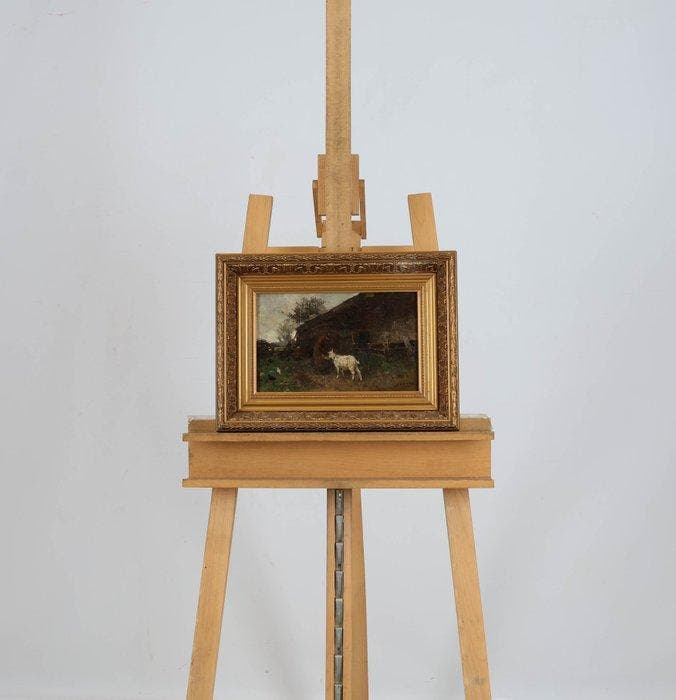 Willem Hendrik van der Nat (1864–1929) - Geit voeren, Antiek en Kunst, Kunst | Schilderijen | Klassiek