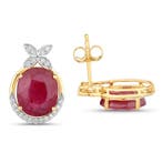 Boucles doreilles - 14 carats Or jaune - 7.90ct. tw. Rubis