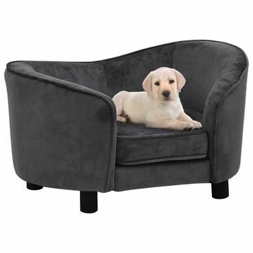 vidaXL Hondenbank 69x49x40 cm pluche donkergrijs, Verzenden, Nieuw