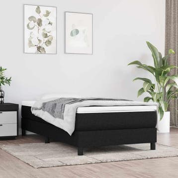 vidaXL Boxspring bed 100x200 cm stof zwart, Verzenden, Nieuw