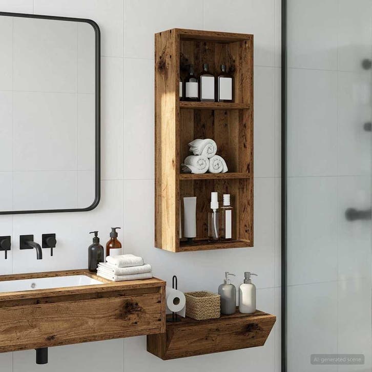 vidaXL Badkamer wandkast Oudhout 30 x 14 x 70 cm, Huis en Inrichting, Tafels | Kaptafels, Nieuw, Verzenden