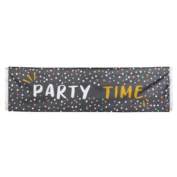 Banner Party Time 1,8m, Verzenden