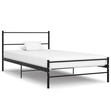 vidaXL Bedframe metaal zwart 90x200 cm, Verzenden