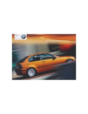 2001 BMW 3 SERIE COMPACT BROCHURE ENGELS, Ophalen of Verzenden, Nieuw