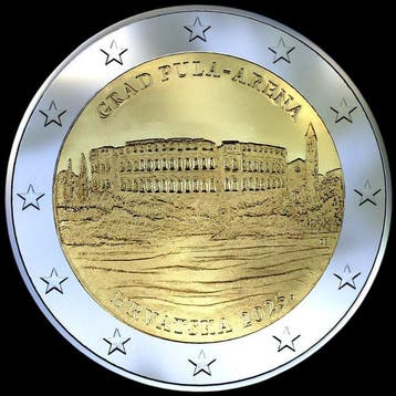Kroatië. 2 Euro 2025 Pula (25 monnaies) en rouleau