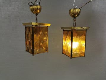 Fischer Leuchten - Lantaarn (2) - Glas, Metaal