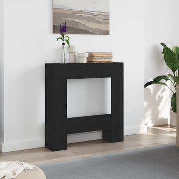 vidaXL Haardombouw 81x18x82 cm spaanplaat zwart eikenkleurig, Huis en Inrichting, Verzenden, Nieuw