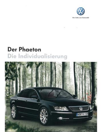 2007 VOLKSWAGEN PHAETON BROCHURE DUITS, Ophalen of Verzenden