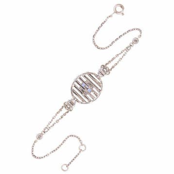 Armband - 18 karaat Witgoud Saffier - Diamant