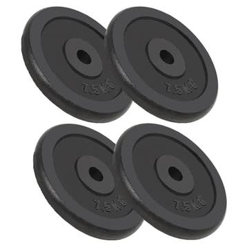 vidaXL Halterschijven 4 st 4x7,5 kg gietijzer, Verzenden