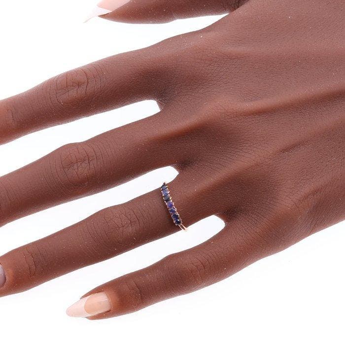 Zonder minimumprijs - Ring - 18 karaat Roségoud - Saffier ,, Handtassen en Accessoires, Ringen