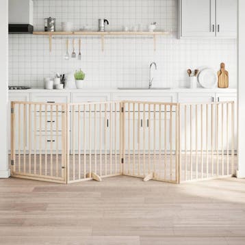 vidaXL Hondenhek inklapbaar met deur 4 panelen 320 cm, Verzenden