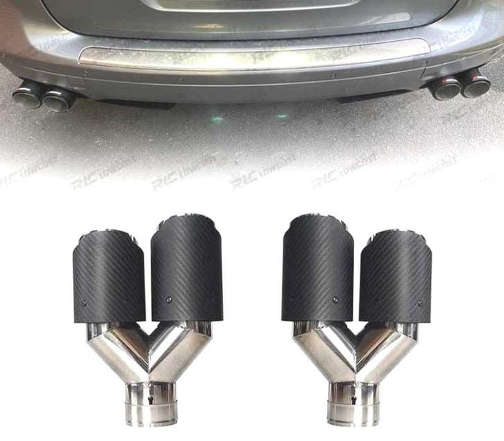 EMBOUTS DÉCHAPPEMENT DOUBLES CARBONE LOOK AKRAPOVIC, Autos : Pièces & Accessoires, Systèmes d'échappement, Envoi