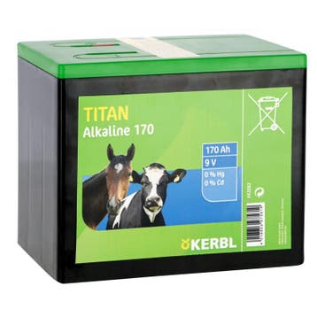 Titan alkaline droge batterij 9v - 170ah - kerbl, Nieuw