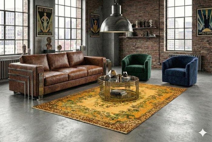 Jaune vintage - Tapis - 225 cm - 120 cm - avec certificat, Huis en Inrichting, Stoffering | Tapijten en Vloerkleden