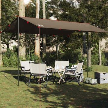 vidaXL Kampeerluifel waterdicht 406x306 cm bruin, Verzenden