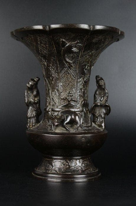 Vaas - Brons - Japan - Edo Periode (1600-1868) - Zun-shaped, Antiek en Kunst, Antiek | Overige Antiek