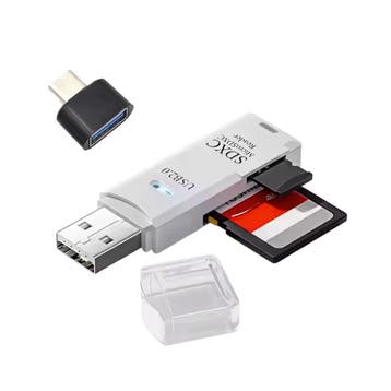 USB 2.0 Card Reader - SD & MicroSD Kaartlezer - Inclusief US, Verzenden, Nieuw