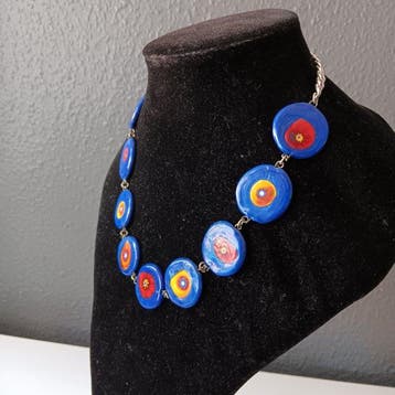 Verre de Murano et métal - Collier, Antiquités & Art