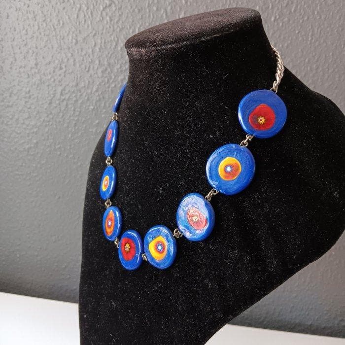 Verre de Murano et métal - Collier, Antiquités & Art, Art | Objets design