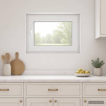 vidaXL Kleur binnenkant kelderraam Wit RISOR 80 x 55 cm, Verzenden, Nieuw