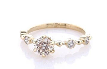 Zonder minimumprijs - Ring - 14 karaat Geel goud - 0.65ct.