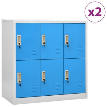 vidaXL Lockerkasten 2 st 90x45x92,5 cm staal lichtgrijs en, Verzenden, Nieuw