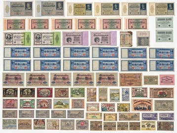 Duitsland. - 87 Banknotes - 1914/1923 (Zonder minimumprijs), Postzegels en Munten