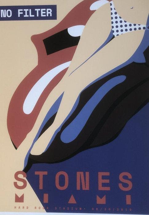 Anonymous - Rolling Stones Miami - 2019, Antiquités & Art, Art | Dessins & Photographie