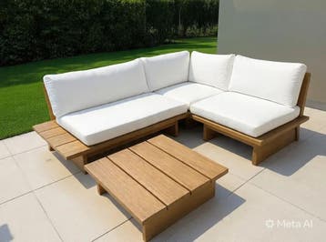 Luxe Loungeset eucalyptus hout met weersbestendige kussens, Tuin en Terras, Tuinsets en Loungesets, Ophalen of Verzenden, Nieuw