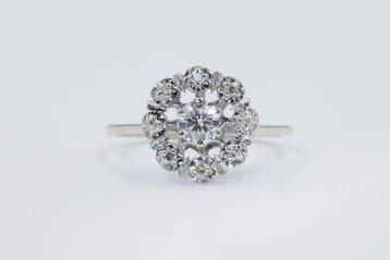 Zonder minimumprijs - Ring - 18 karaat Witgoud - 0.46ct. tw.