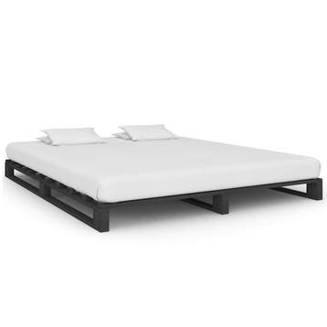 vidaXL Bedframe pallet massief grenenhout grijs 200x200 cm, Verzenden, Nieuw