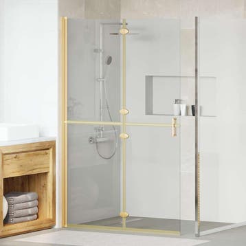 vidaXL Inloopdouche wand Goud 120 x 6,5 x 190 cm, Verzenden, Nieuw