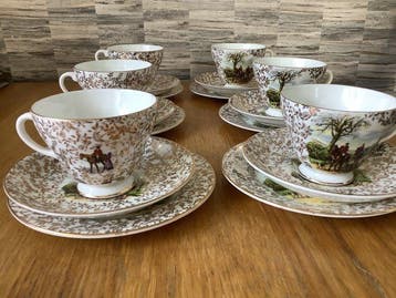 Ashley - Service à thé (18) - 22kt Gold - porcelaine fine en