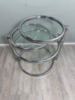 Tafel - Glas, Aluminium - Tafel met Draaibare Plateaus in, Antiek en Kunst