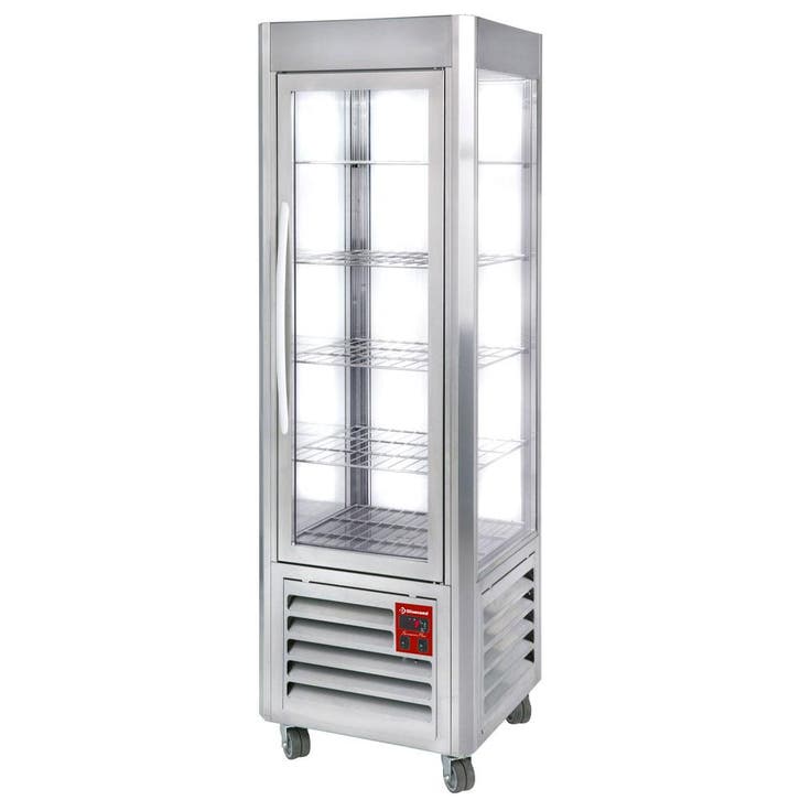 Panoramische vitrine, 5 roosters, 360 LT, RVS, Zakelijke goederen, Horeca | Keukenapparatuur, Koelen en Vriezen, Verzenden