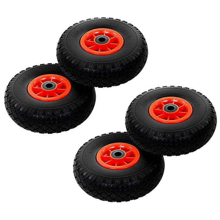 vidaXL Steekwagenwielen 3,00-4 (260x85) massief PU 4 st, Zakelijke goederen, Machines en Bouw | Heftrucks en Intern transport