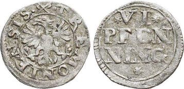 6 Pfennig o Jahr Dortmund Leopold 1658-1705, Verzenden, België