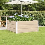 vidaXL Plantenbak Ivoor 100 x 100 x 45 cm Staal, Verzenden