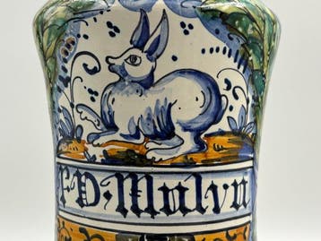 Apothekerspot / Albarello - Geglazuurde majolica