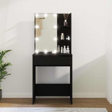 vidaXL Kaptafel met LED-verlichting 60x40x140 cm zwart, Huis en Inrichting, Verzenden, Nieuw
