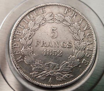 Frankrijk. Napoléon III. 5 Francs 1852-A, Paris (Zonder