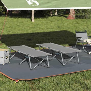 vidaXL Opvouwbaar Campingbed 2 st Grijs 194 x 62,5 x 42,5 cm, Verzenden, Nieuw