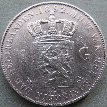 Nederland. Wilhelmina. 1 Gulden 1892 (Zonder minimumprijs), Postzegels en Munten, Munten | Nederland