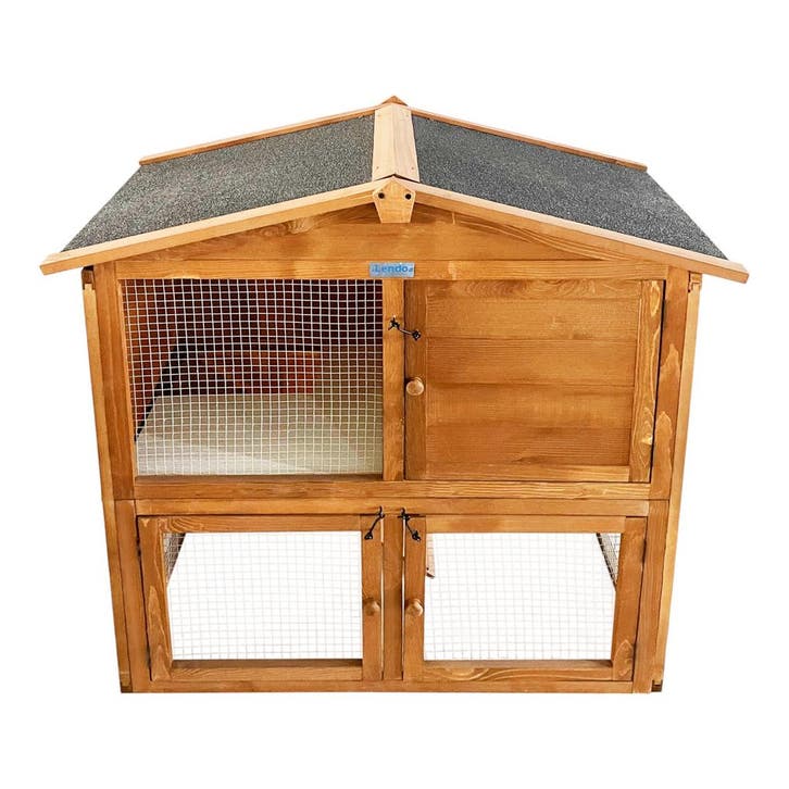 Lendo Online Clapier Lapin Extérieur 94x46x96 cm Bois Marron, Dieren en Toebehoren, Knaagdieren en Konijnen | Hokken en Kooien
