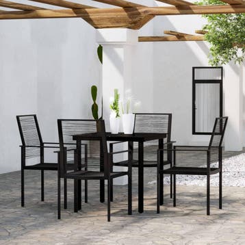 vidaXL 5-delige Tuinset zwart, Verzenden, Tuinset