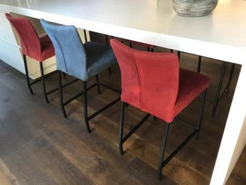 Set van 6 leren barkrukken - verschillende kleuren leer, 1 kruk, Ophalen of Verzenden, Nieuw