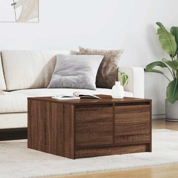 vidaXL Salontafel met lades 70,5x70x40 cm bruin eikenkleurig, Huis en Inrichting, Tafels | Salontafels, Verzenden, Nieuw