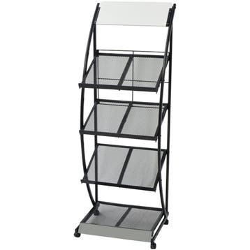 vidaXL Tijdschriftenrek zwart en wit 47x40x134 cm A4, Verzenden