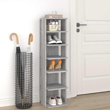 vidaXL Schoenenrek 27,5x27x102 cm bewerkt hout grijs sonoma, Verzenden
